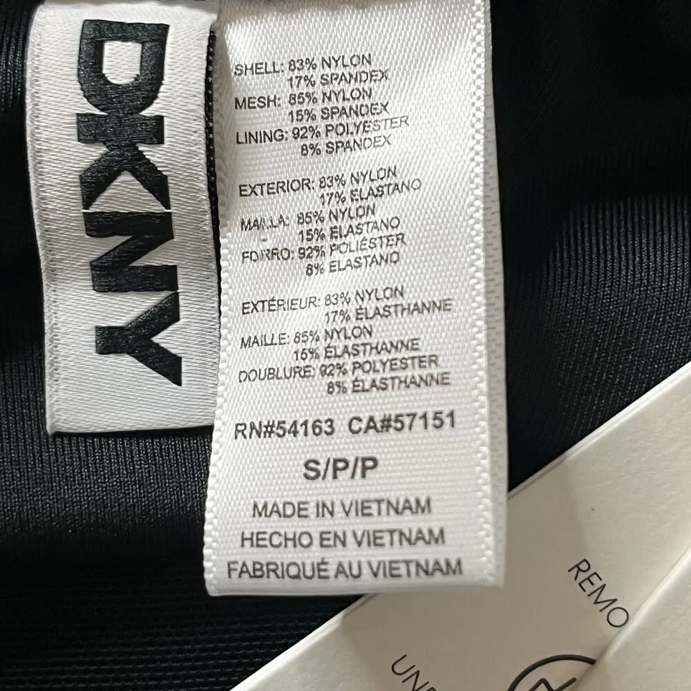 DKNY Small Ruffle Plunge Underwire Tummy Control Swimwear One-Piece Swimsuit
